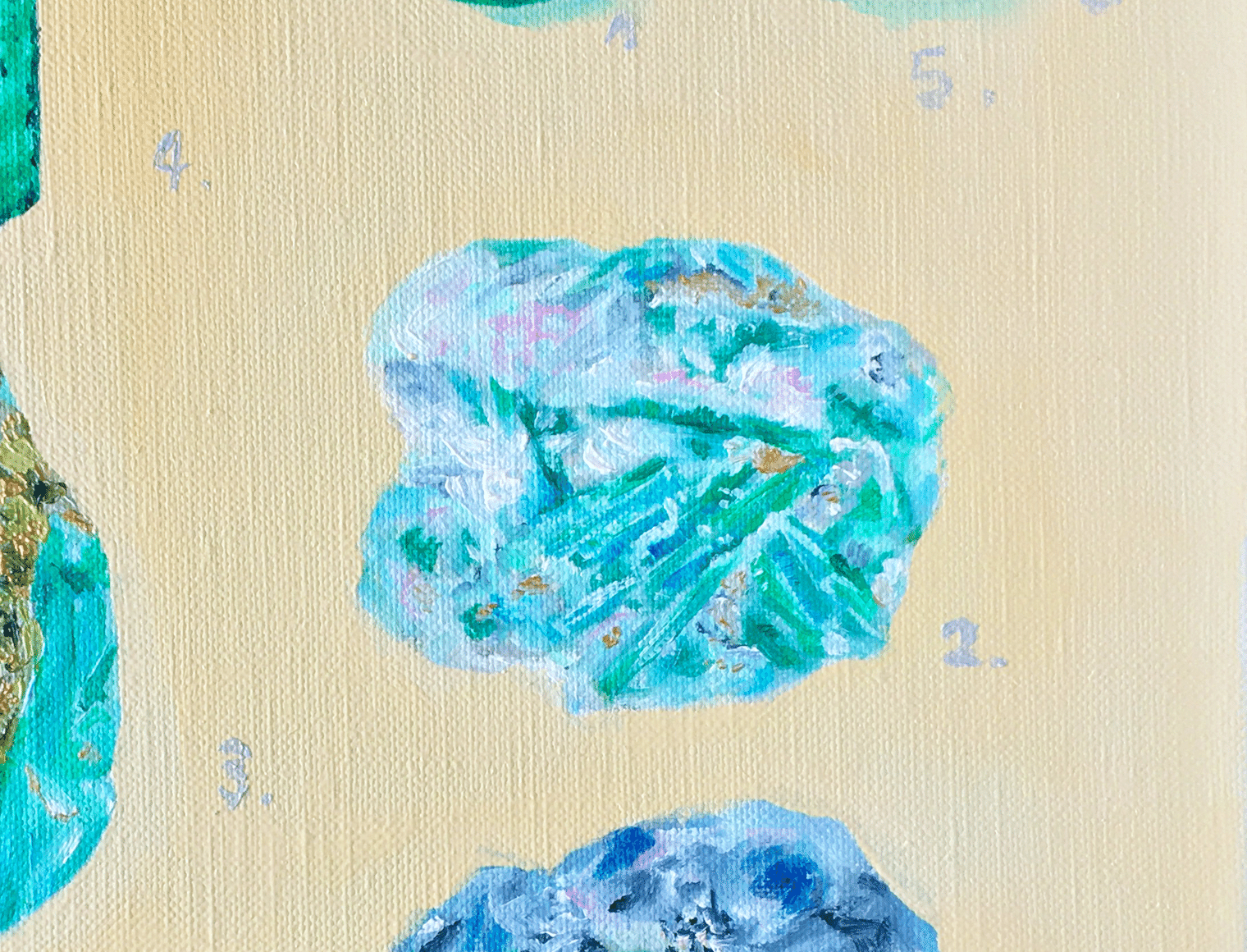 鉱物画「翠玉（エメラルド）」｜芸術 絵画｜雨星立夏 Rikka