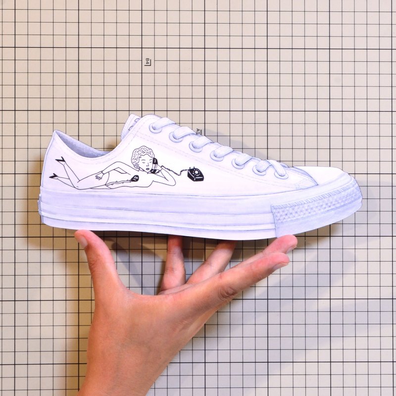 Shoes：01596 “White atelier BY CONVERSE” Artist collaboration design “とんだ林蘭”