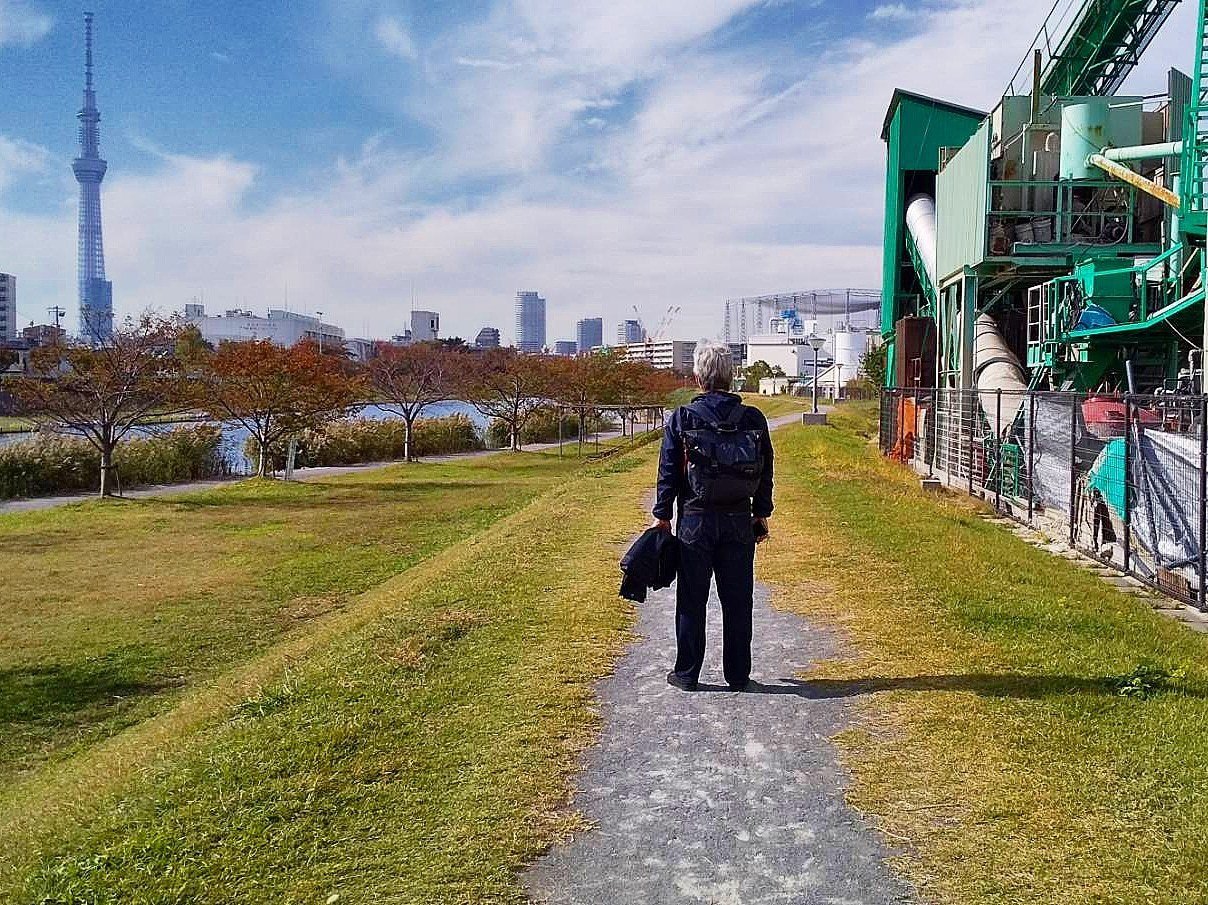 東京万景 江戸川区平井旧中川畔からスカイツリー かみさんが撮影 おはようございます 今日も無理矢理洗濯です 消雲堂 しょううんどう Note