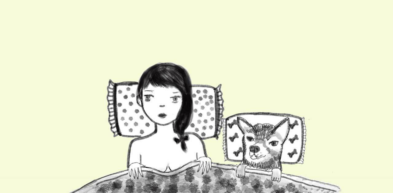 犬と女の子 お休みの時間 イラストレーター 三浦由美子 Illustrator Yumiko Miura Note