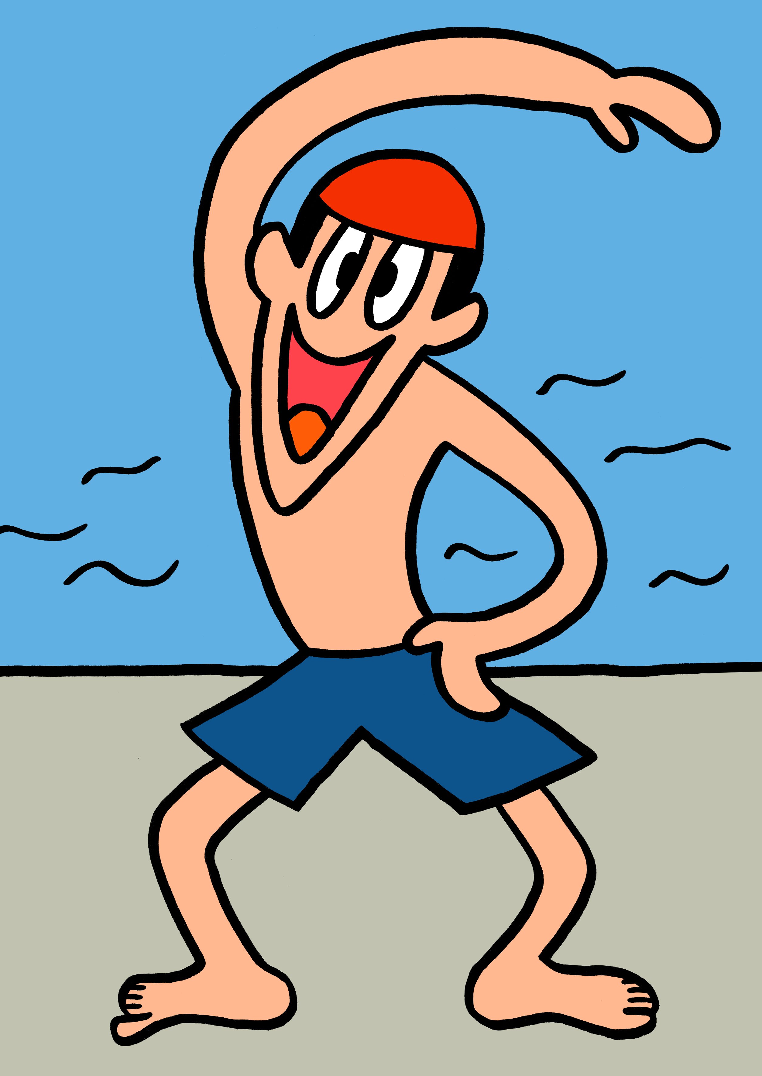 今日のイラスト96 準備体操 矢本マヒロ Note