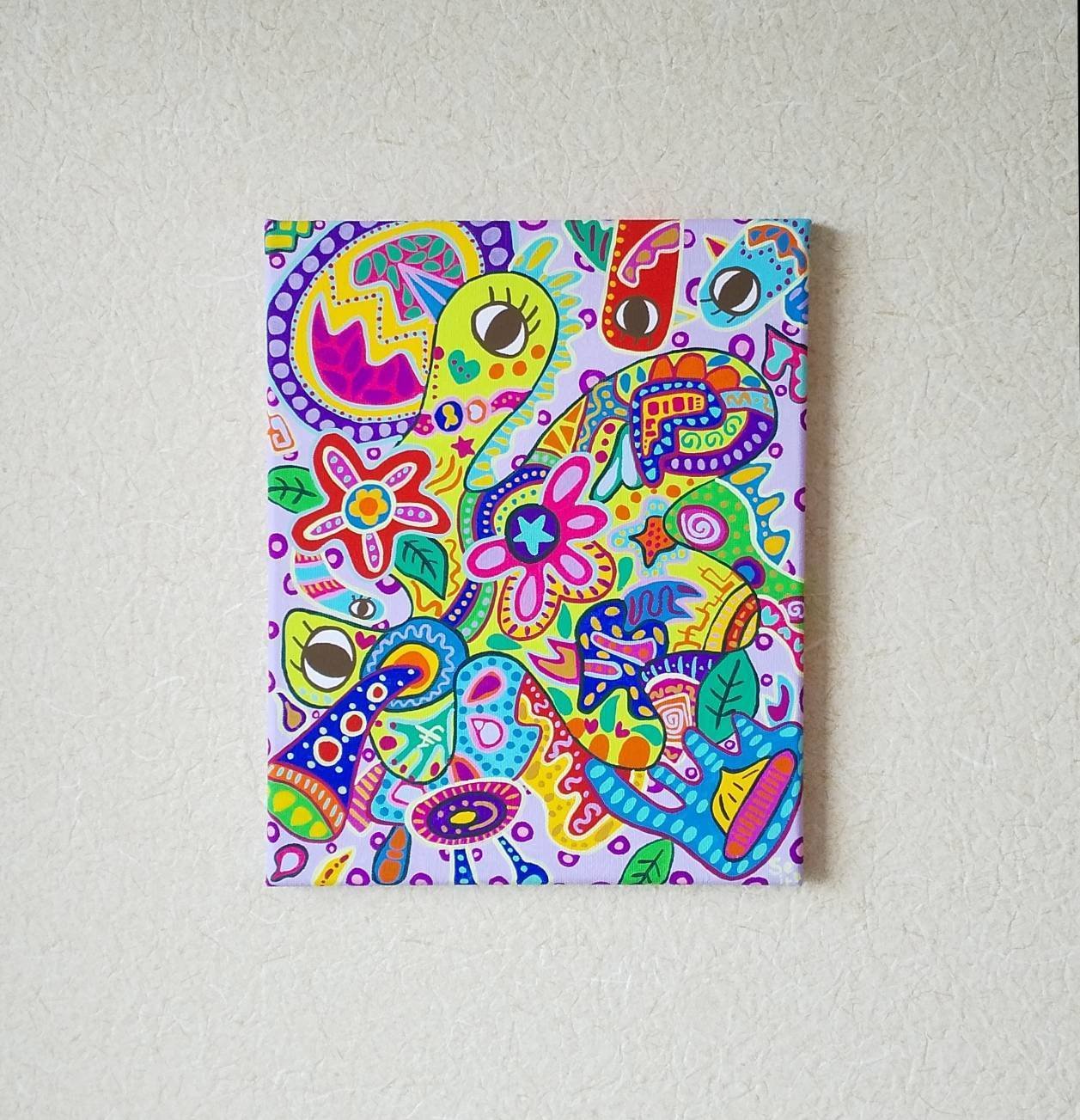 赤ちゃんの誕生を待ちわびる鳥 F3アクリル画 Seeraseiraの作品部屋 Note