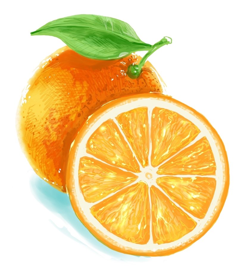 次の４コマの準備…というか、イメージ画です(._.)こんどはどんなくだらないシャレにしようか、オレンジを使ってみます。