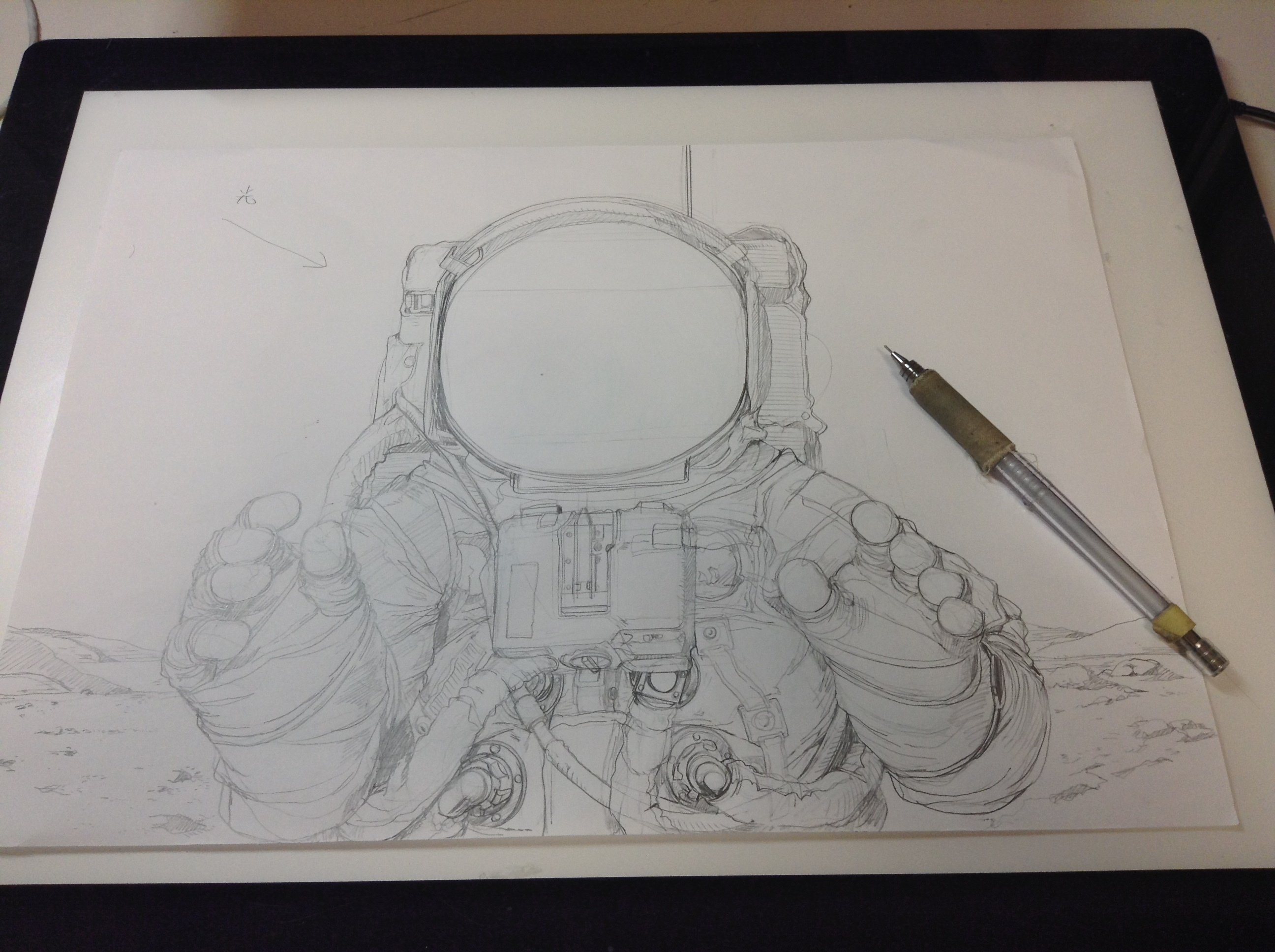 宇宙をイメージしたペン画 ペン画】Snails Living on the Moon|松田望