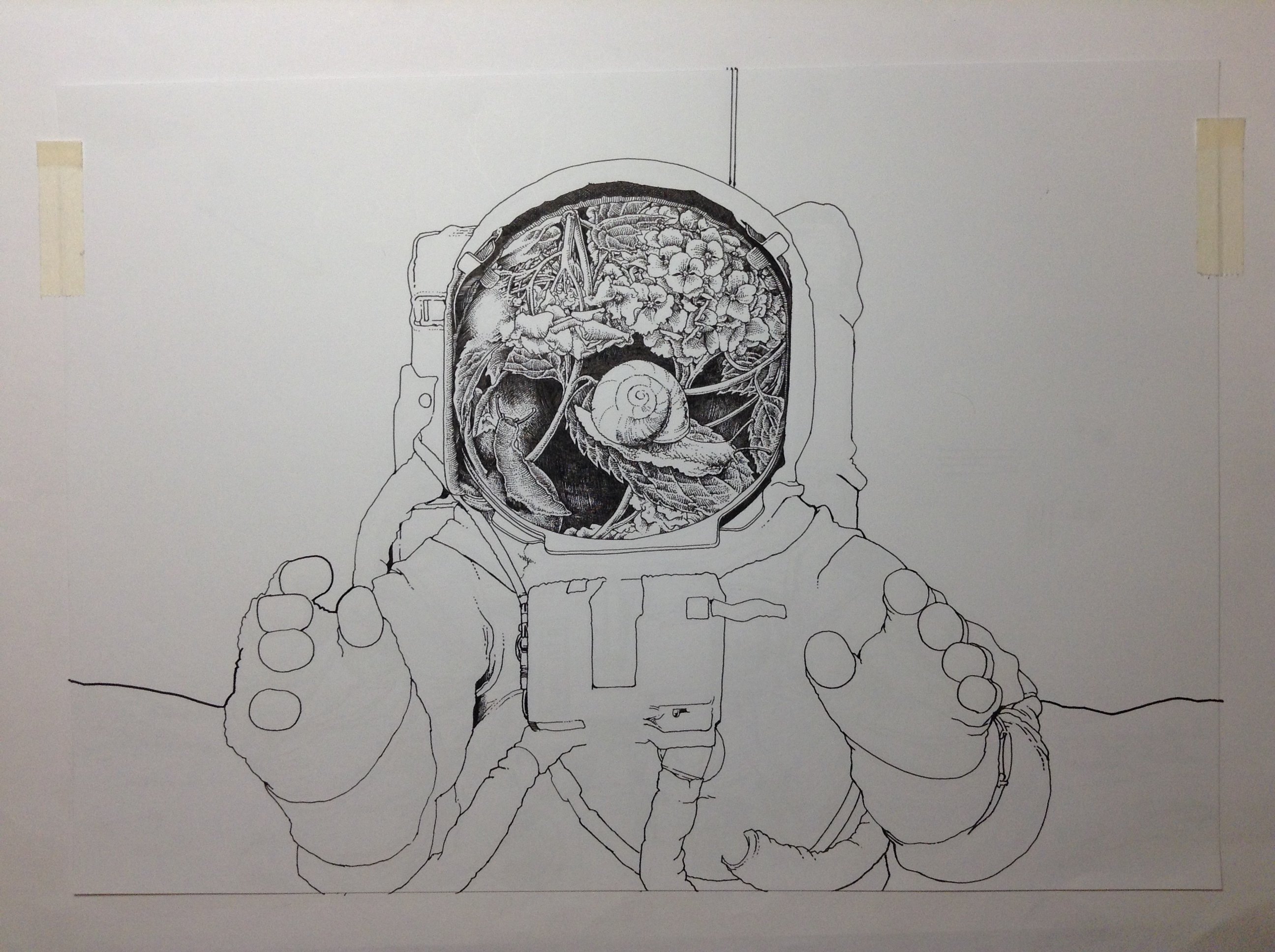ペン画】Snails Living on the Moon｜松田望