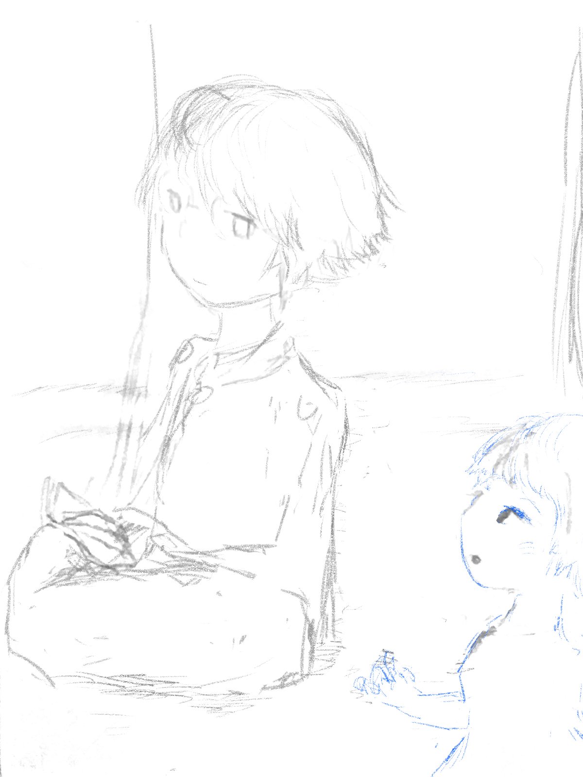 描きかけ三枚 イラスト Mizuki Note 描きかけ三枚 イラスト Mizuki Note