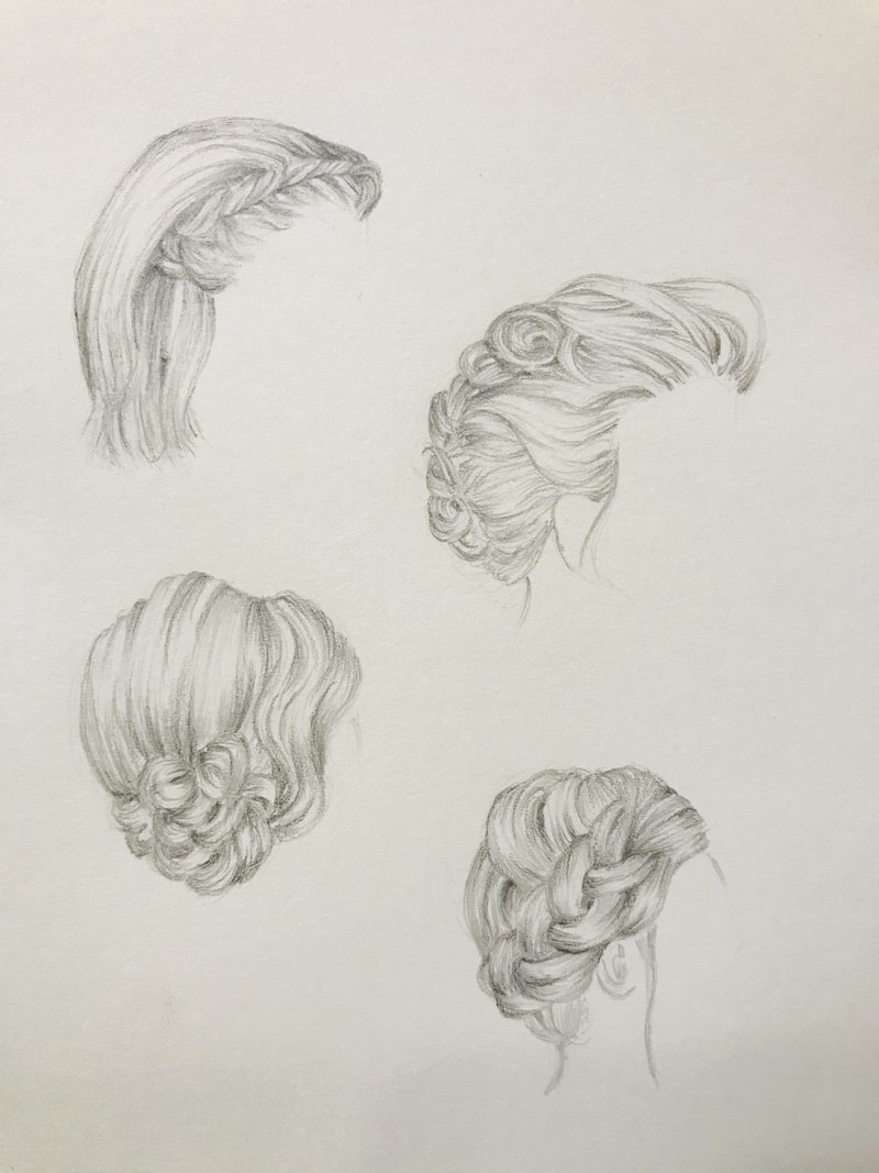 髪の毛を描く練習