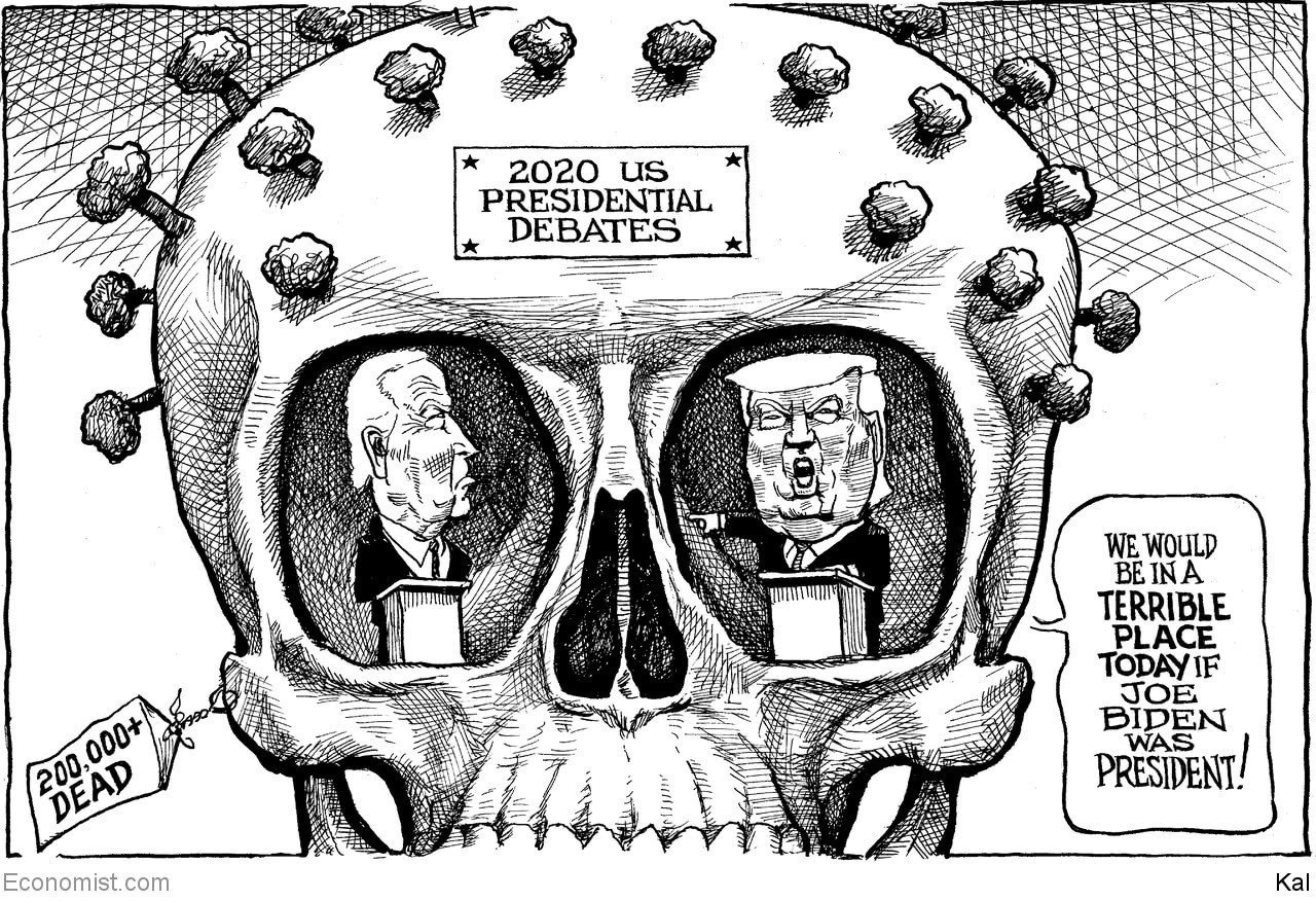 年米大統領選挙討論会 The Economistの一コマ漫画より Kal S Cartoon Simple333 Note