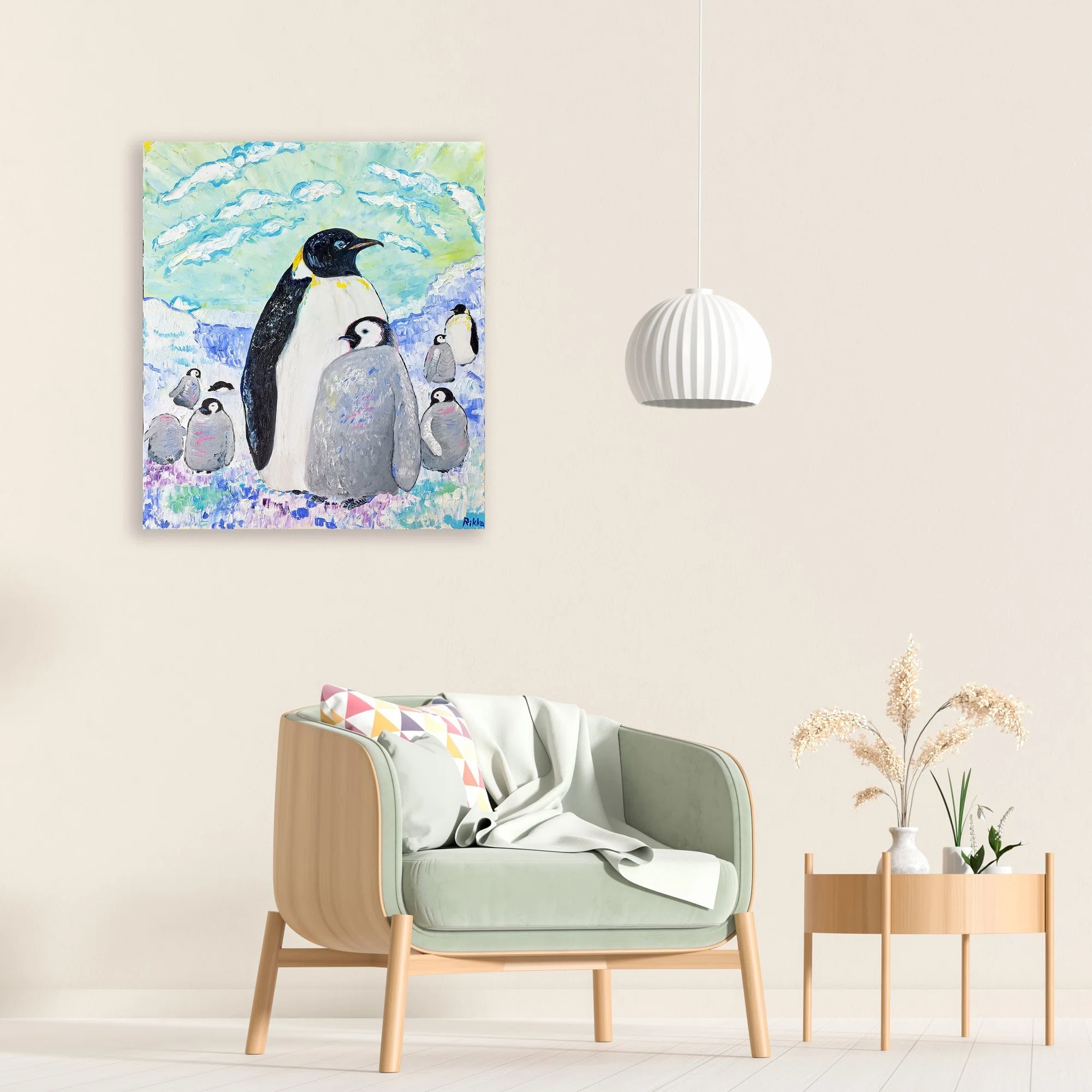 油絵「皇帝ペンギン」｜芸術 絵画｜雨星立夏 Rikka Amahoshi / 絵画