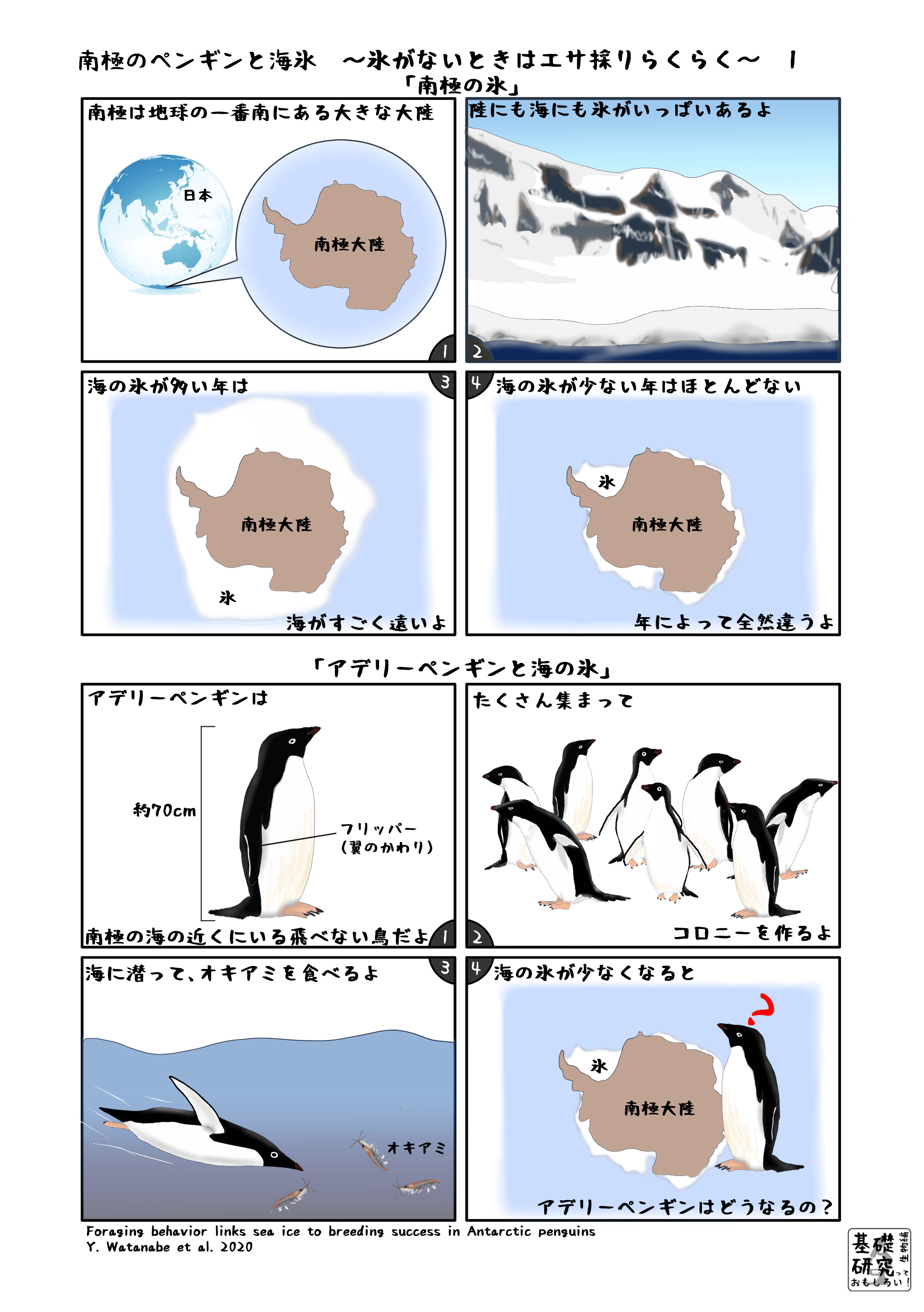 南極のペンギンと海氷 氷がないときはエサ採りらくらく 1 かわいせーざん 基礎研究っておもしろい 生物編 Note
