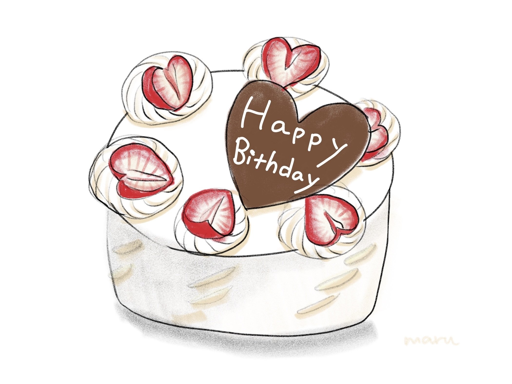 イラスト いちごのケーキ まるいみさき イラストレーター Note