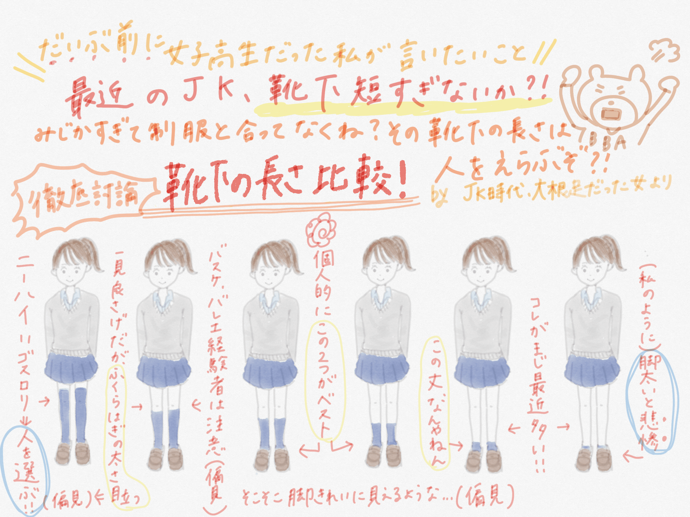 Jk And a 靴下の丈について かなざわはなこ Note