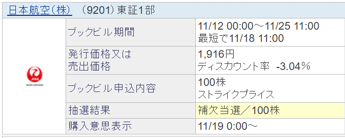 SBI証券補欠。