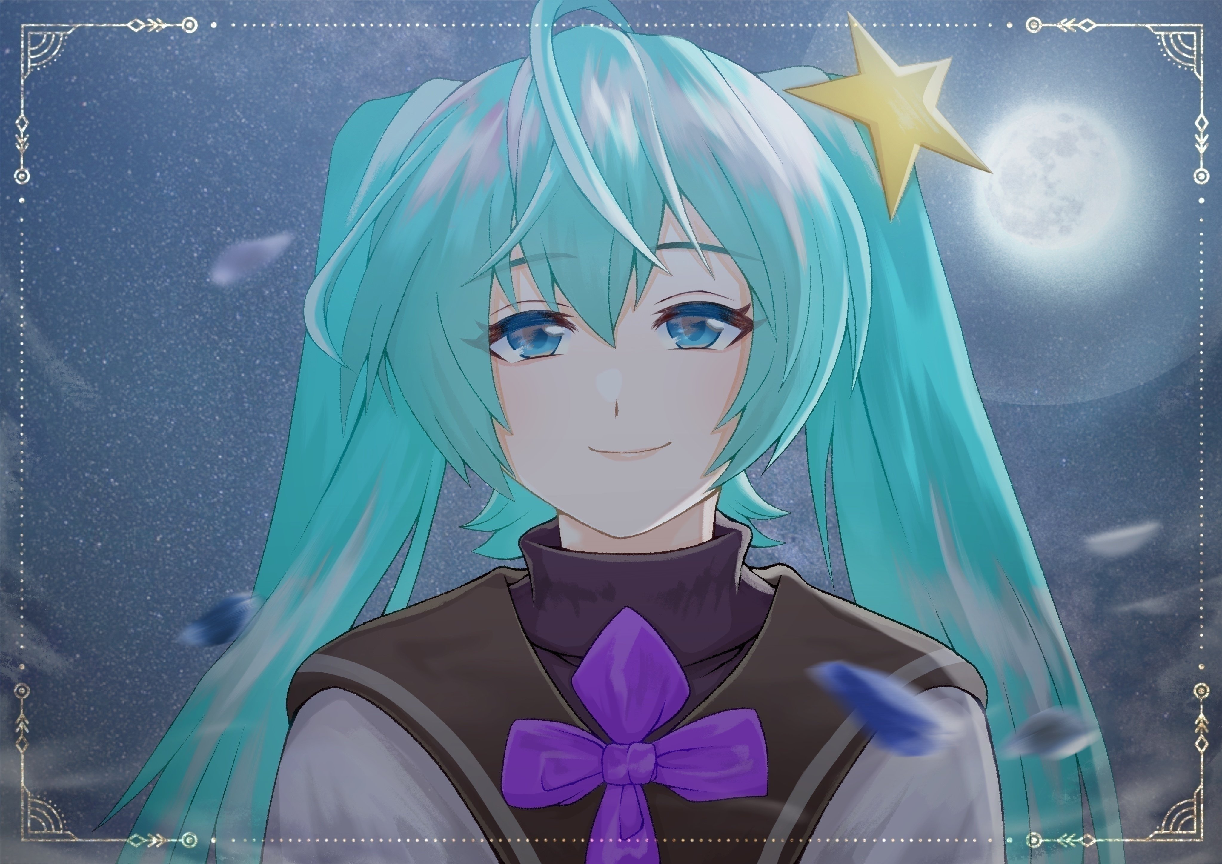 初音ミクのメテオ衣装で 銀河鉄道の夜のカムパネルラ のイラスト 夏木純 Note
