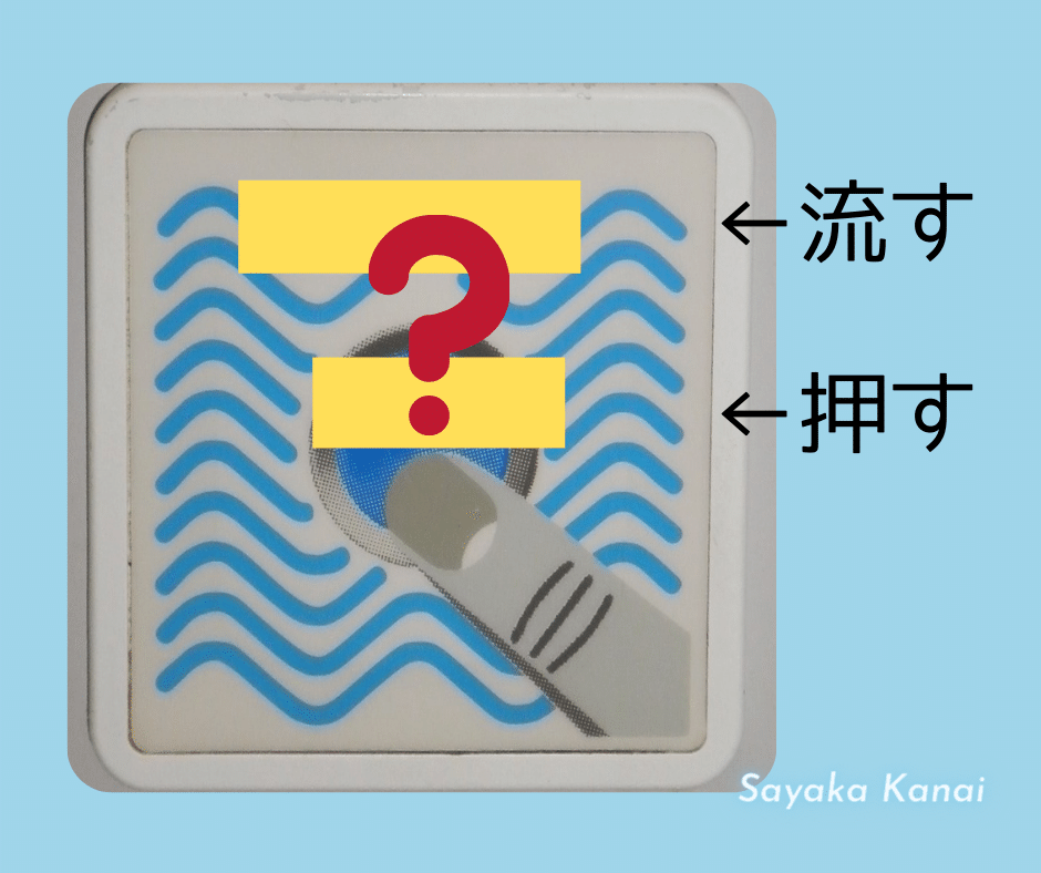 リアル素材で 英語クイズ トイレの水を流す ボタンを押す って英語で何と言う Sayaka Kanai 金井さやか 元祖 Toeic満点英語 コーチ イングリッシュキャンプの校長せんせい 英語の先生の先生 Note