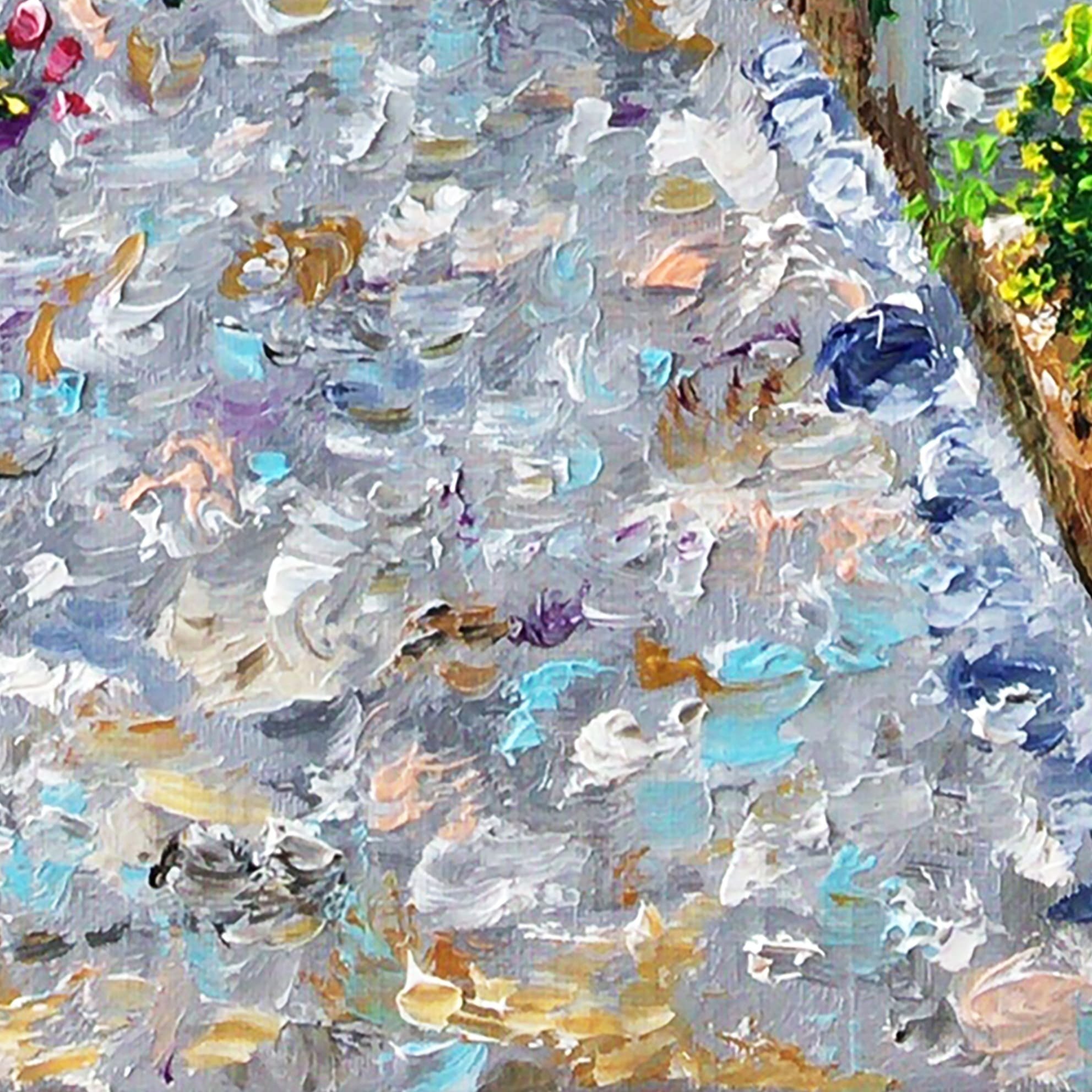 油彩画「ギリシャの街角」を描きました|芸術 絵画｜雨星立夏
