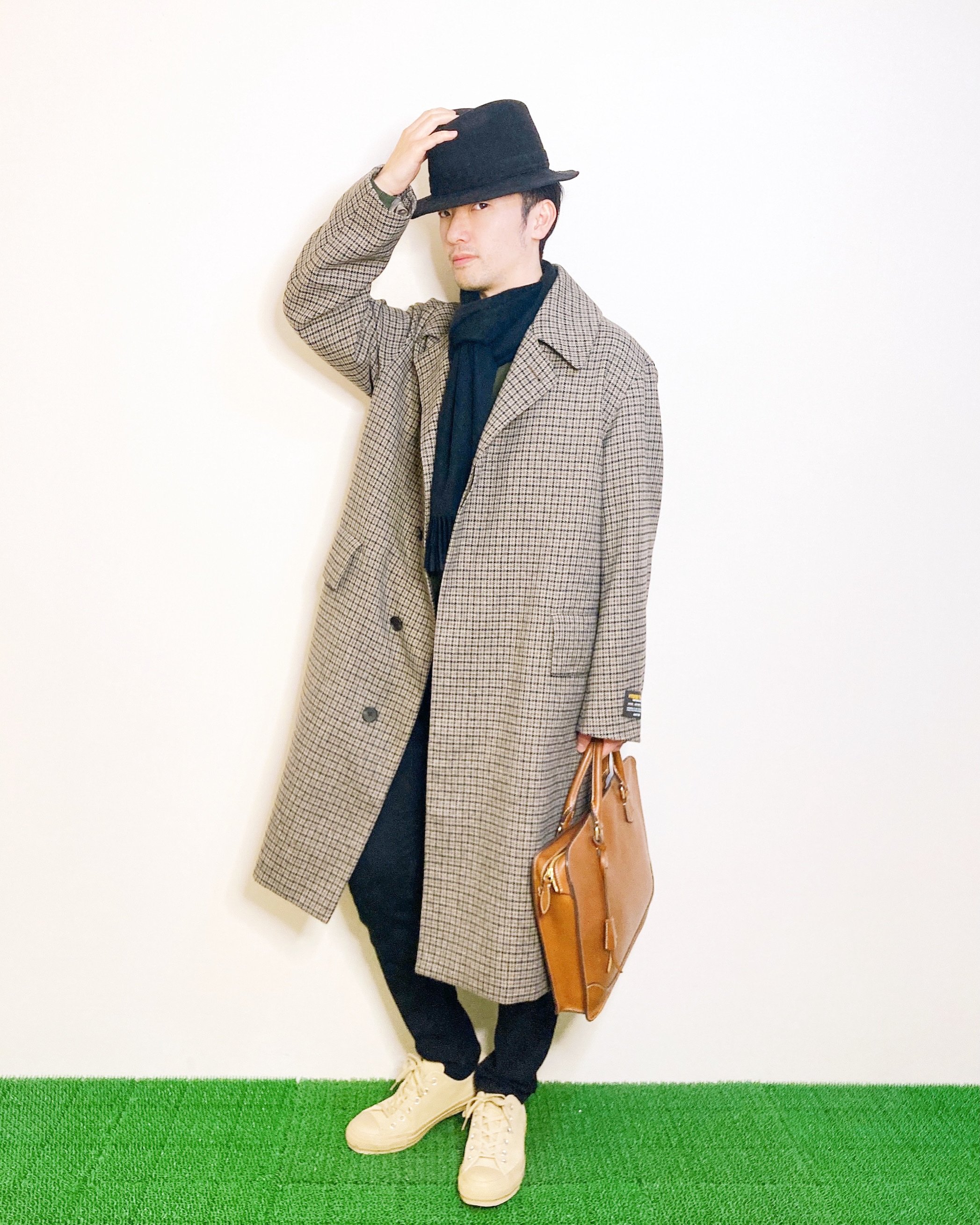 大人カジュアルコーデ ステンカラーコート Hamakei Note