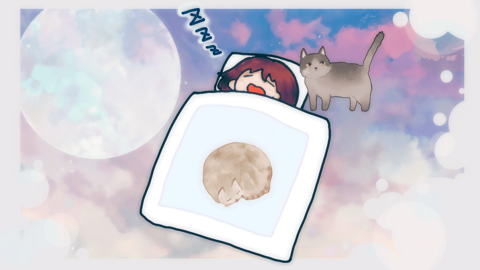 創作イラスト 冬は猫が来ますね Zzz ฅ W ฅ21 1 13 いお お絵描き Note