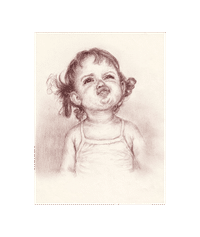 眠っている赤ちゃん 鉛筆画 なずな ペン画 鉛筆画 Note