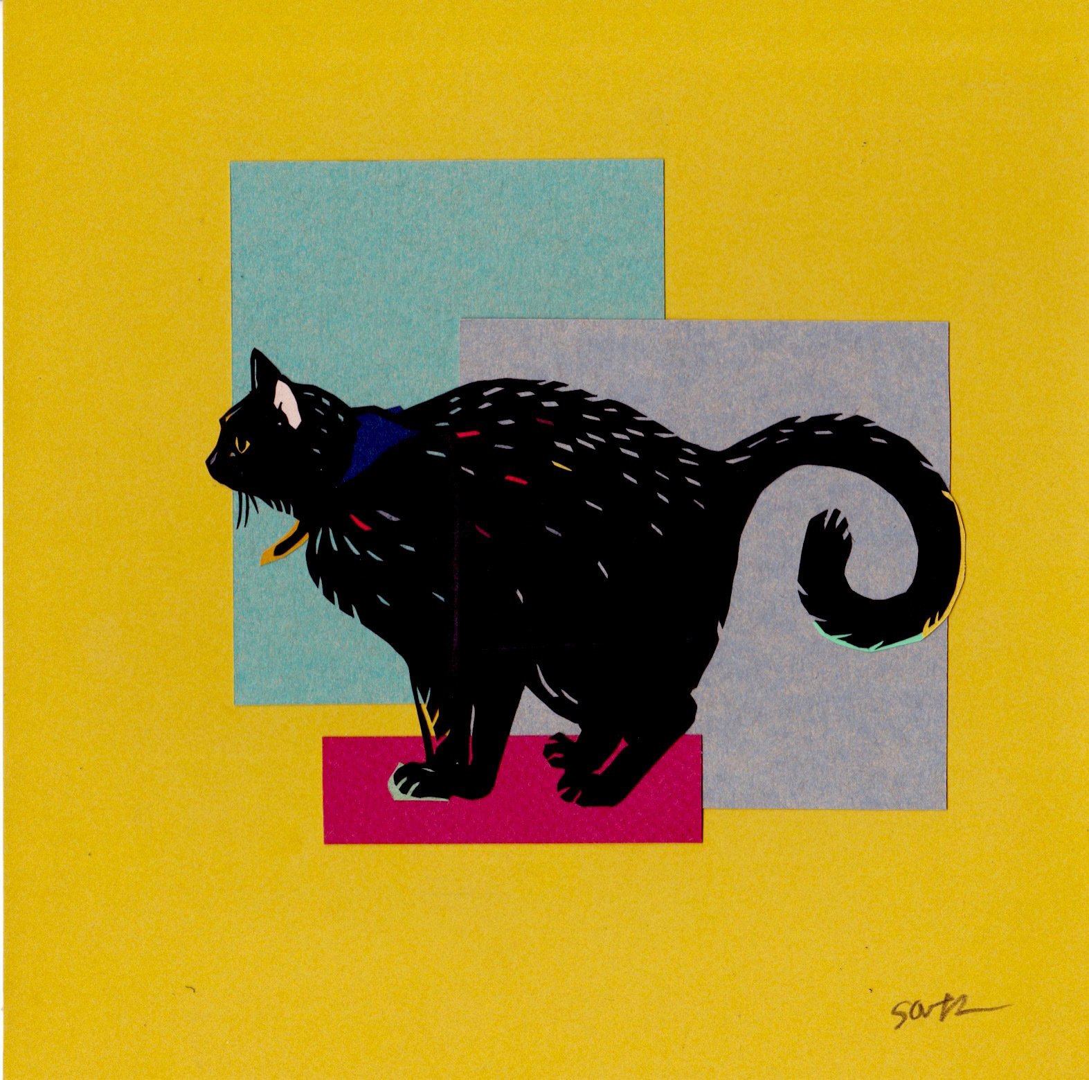 猫 切り絵 No.7