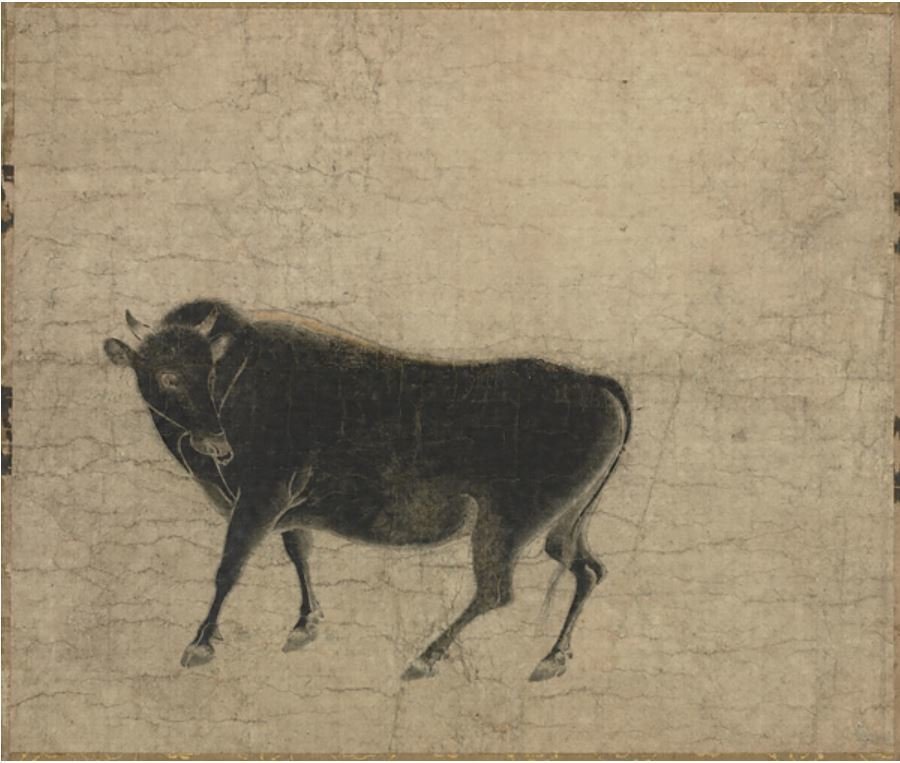 日本画　水彩画　牛を引いた人 日本画 水彩画 牛を引いた人 日本画 水彩画 牛を引いた人