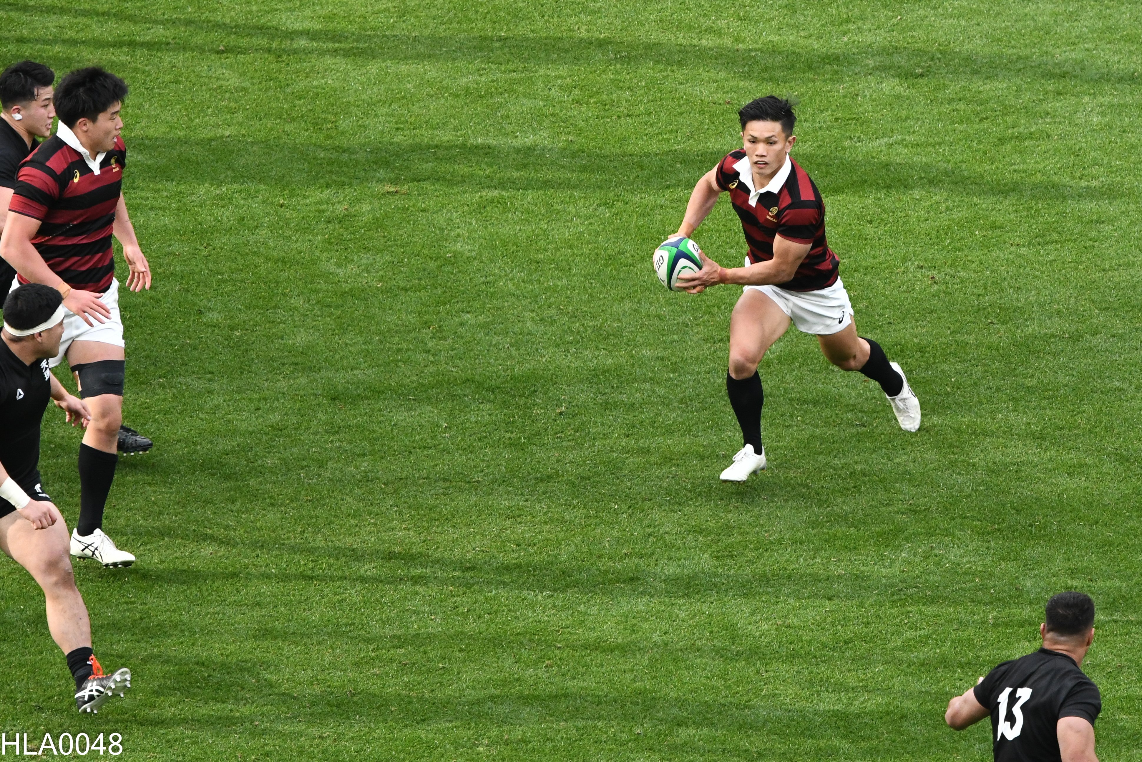 ラグビー大学選手権決勝 早稲田対天理 後半40分 早稲田吉村紘のパスからの伊藤大祐のトライ Hla0048 Note ラグビー大学選手権決勝 早稲田対天理 後半40分 早稲田吉村紘のパスからの伊藤大祐のトライ Hla0048 Note