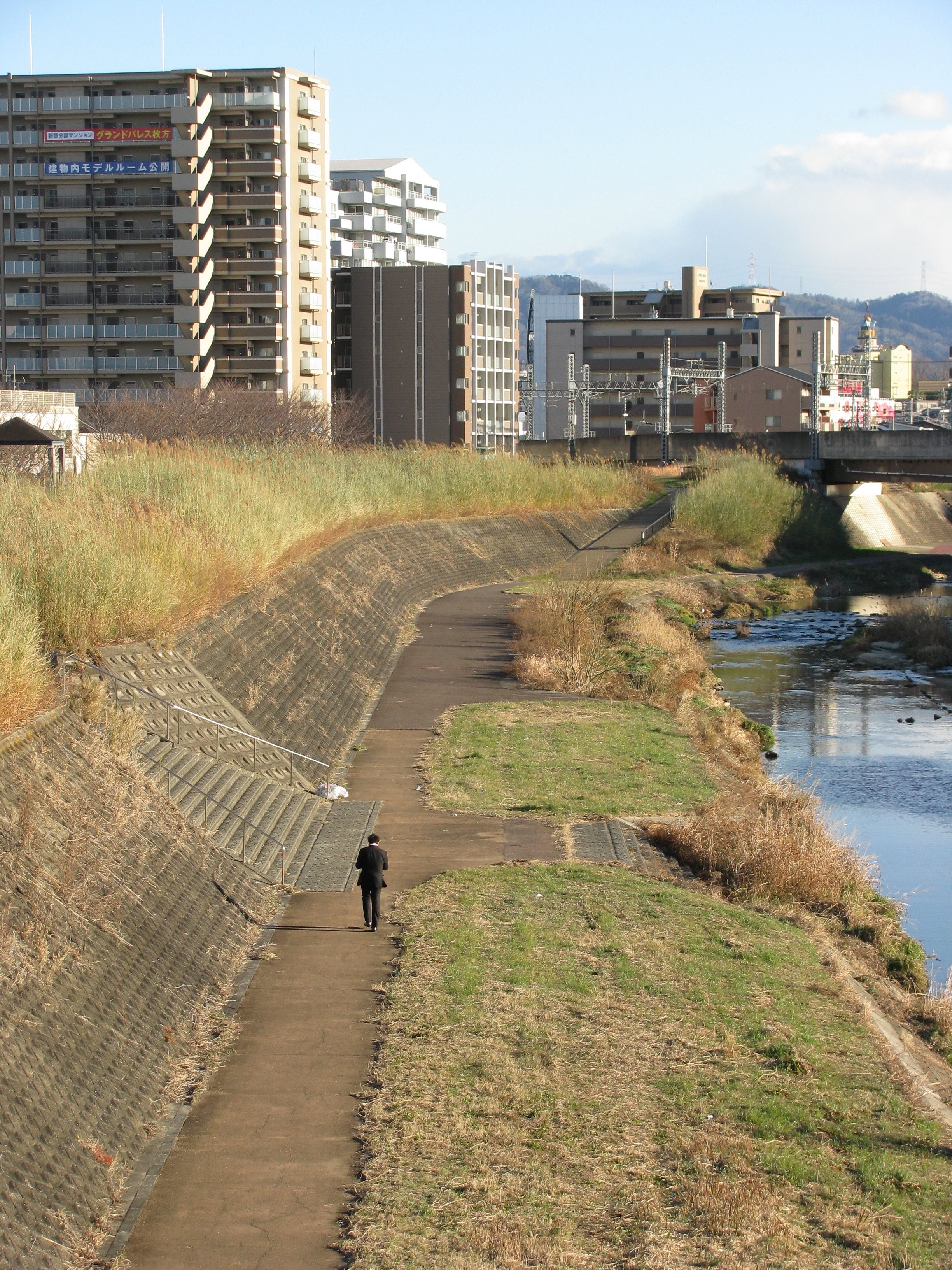ある日の川と土手 Canon Power Shot Sx100 Is Ryuma Note