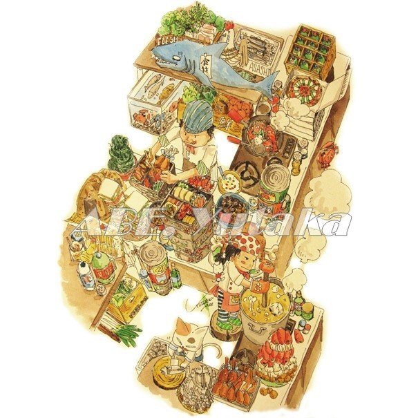 キッチン 安部 豊 蒼七朗 イラストレーター Abe Yutaka Illustrator Ph D Note