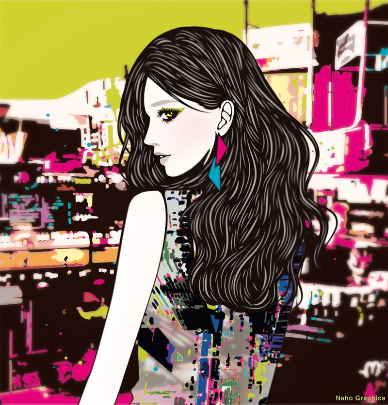 カラフルな配色の女性イラスト集｜ソウノナホ ｜イラストレーター