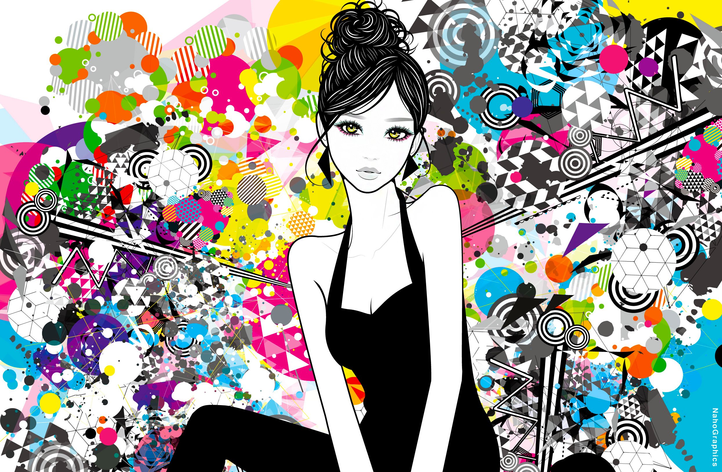 カラフルな配色の女性イラスト集｜ソウノナホ ｜イラストレーター