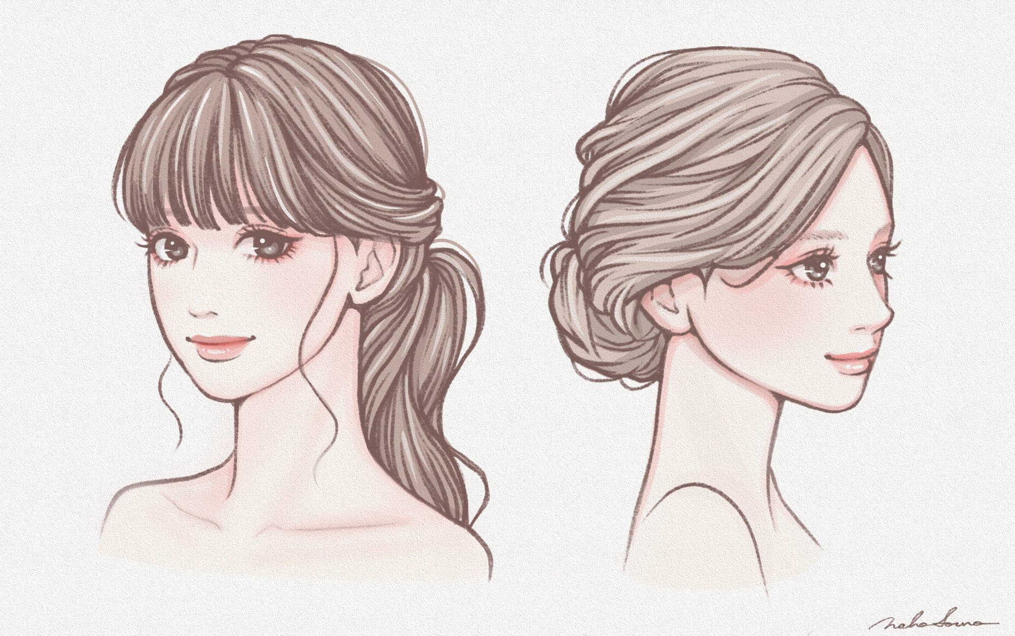 ナチュラルな女性のイラスト集 ソウノナホ イラストレーター Note