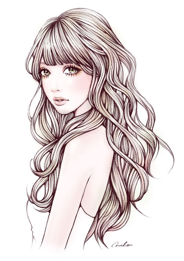 アナログタッチの女性イラスト集 ソウノナホ イラストレーター Note