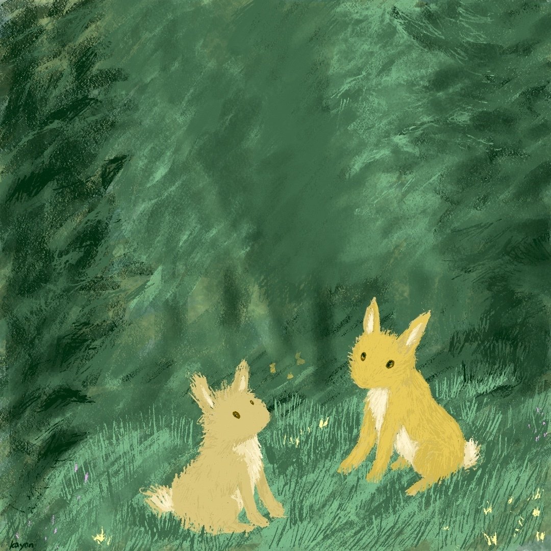もしゃもしゃ動物の絵56 森のうさぎたち かよん Note もしゃもしゃ動物の絵56 森のうさぎたち かよん Note