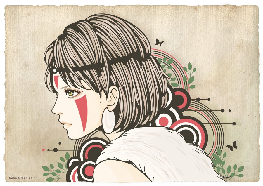 好きなキャラ描いてみる もののけ姫 サン ソウノナホ イラストレーター Note 好きなキャラ描いてみる もののけ姫 サン ソウノナホ イラストレーター Note