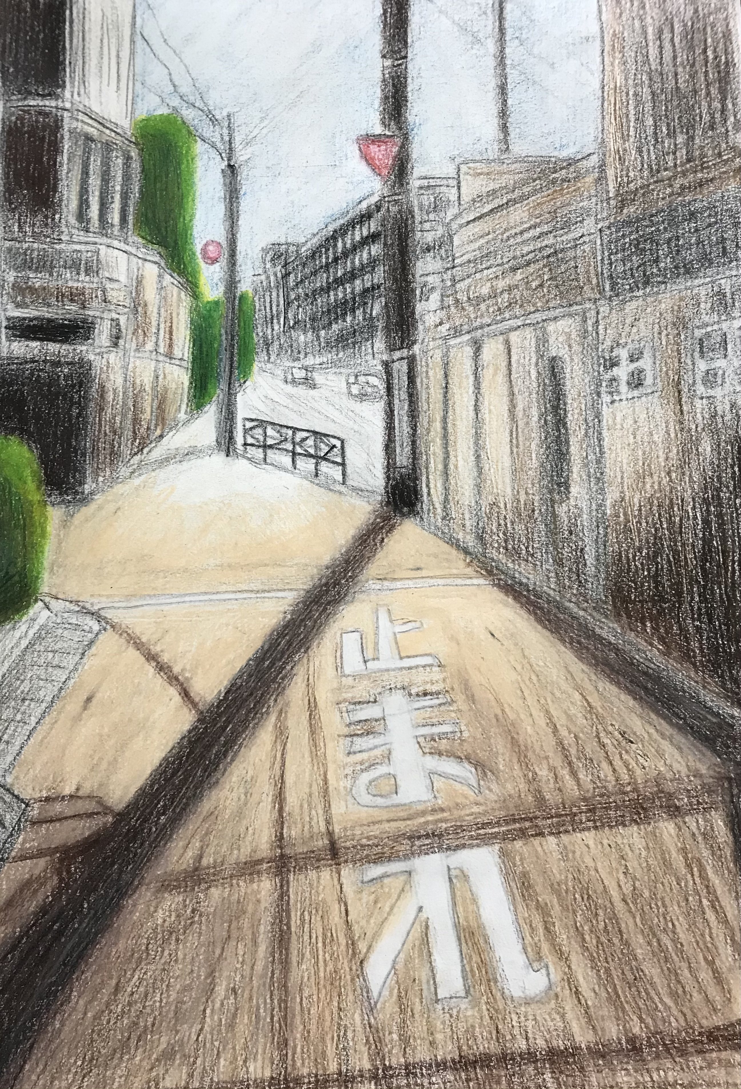 色鉛筆画 ある風景 サーム Note