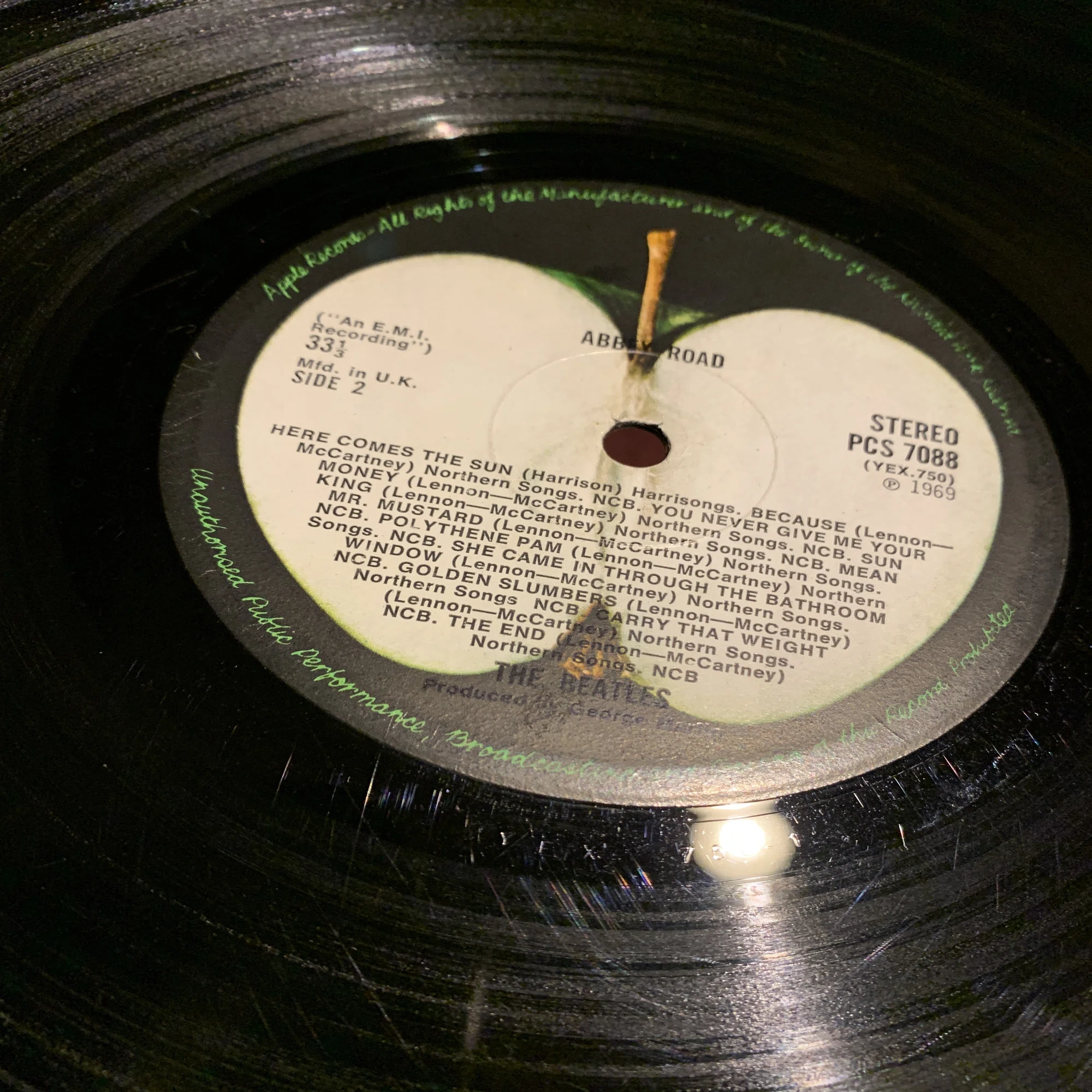 No.00035 The Beatles – Abbey Road Apple Records PCS 7088 Misprint 