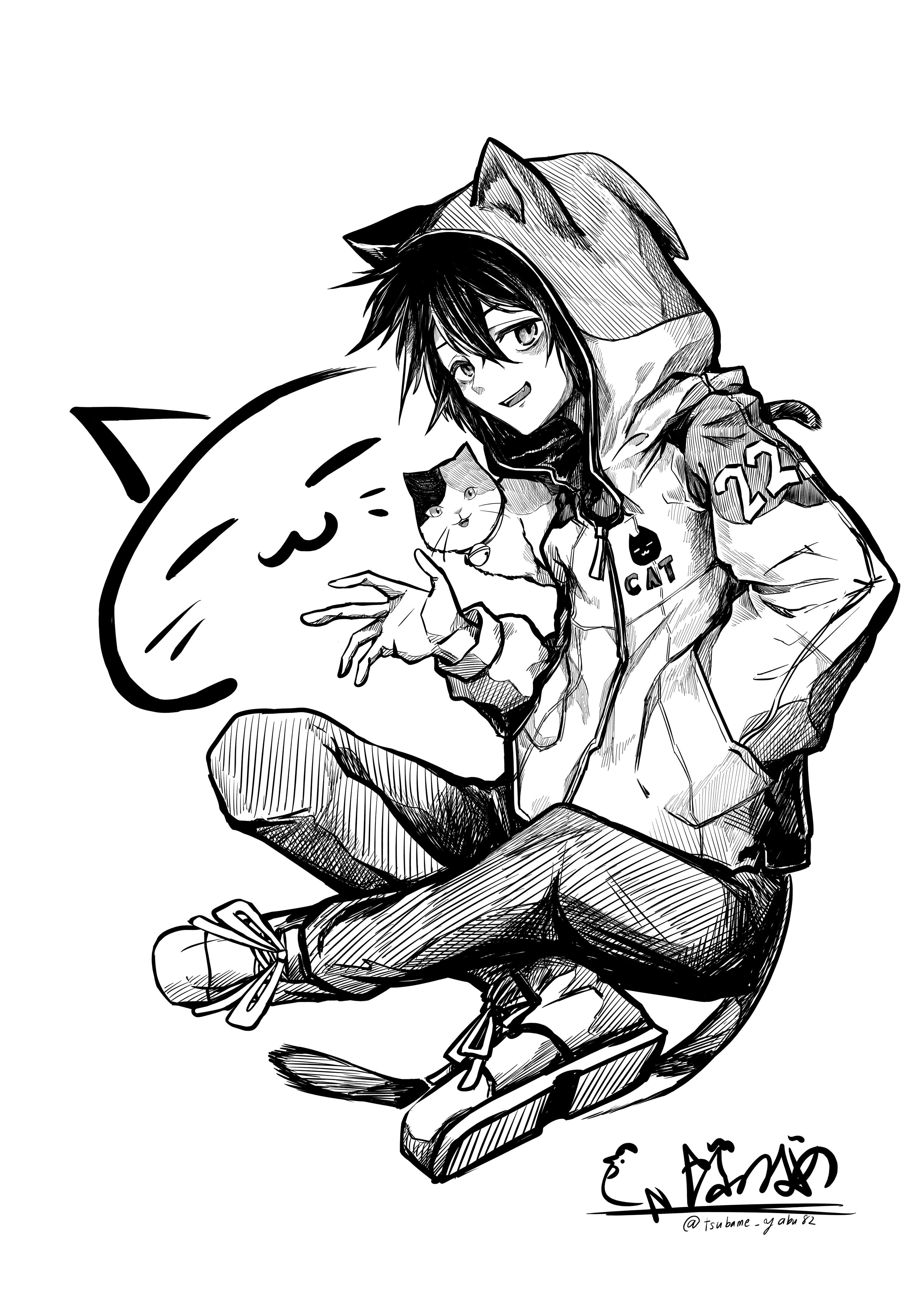 No 018 三毛猫パーカー やぶつばめ Note