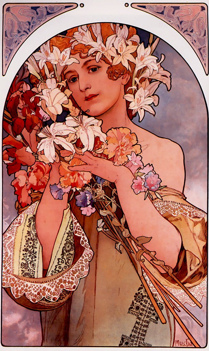 花 アルフォンス ミュシャ 17 Public Domain ミクジ Note 花 アルフォンス ミュシャ 17 Public Domain ミクジ Note