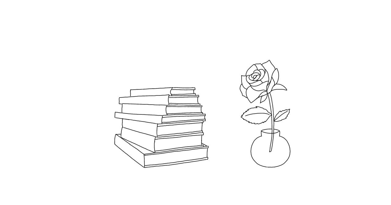 本と花瓶と桜 椿 Tsubaki Note