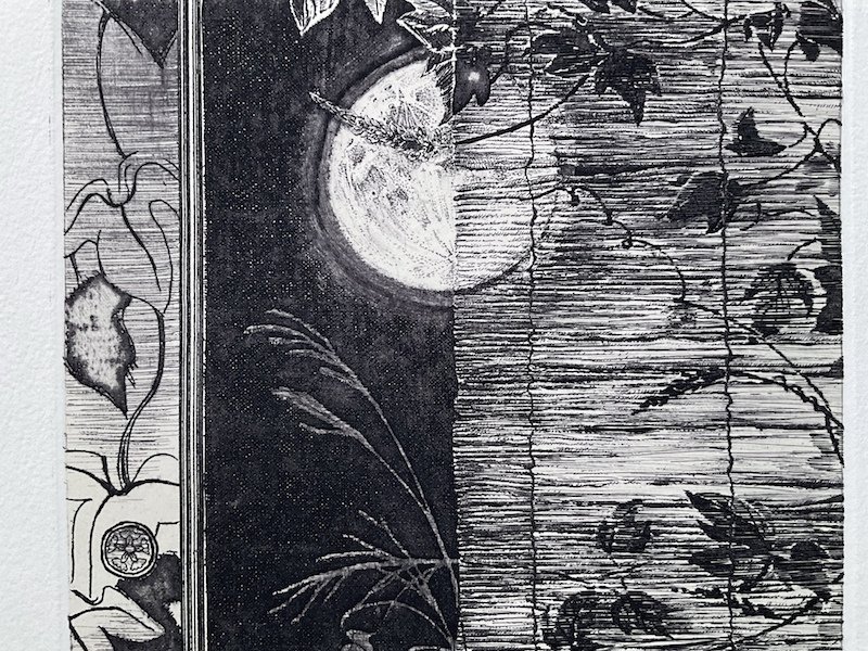 銅版画「見るなの座敷 葛に月」｜齋藤悠紀