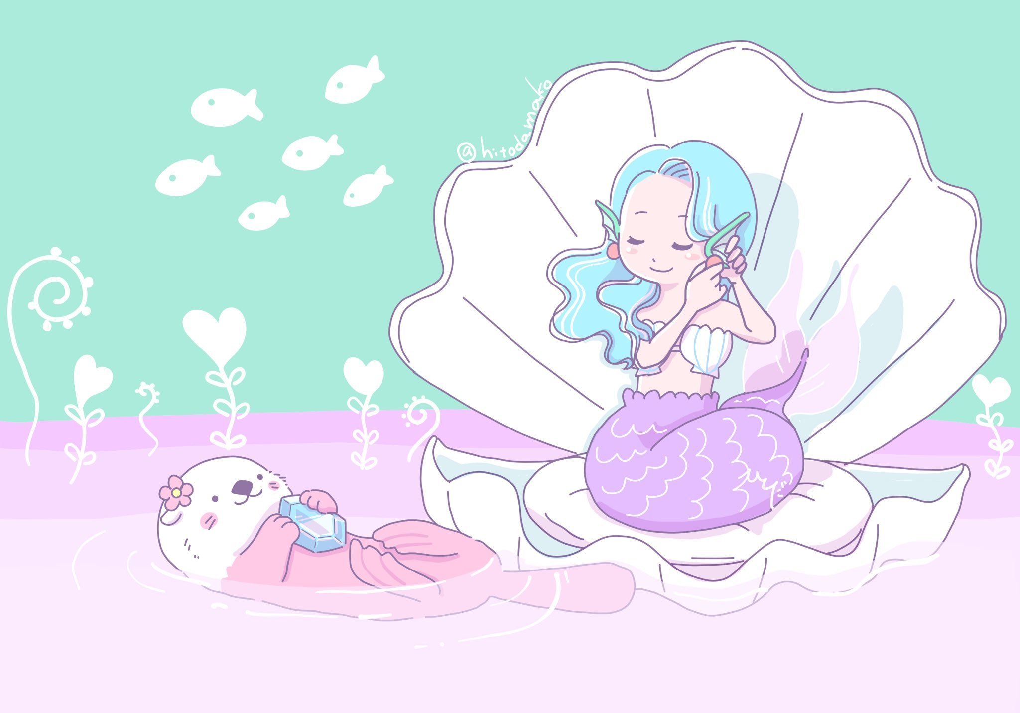 人魚とピンクのラッコ ひとだまこ Note