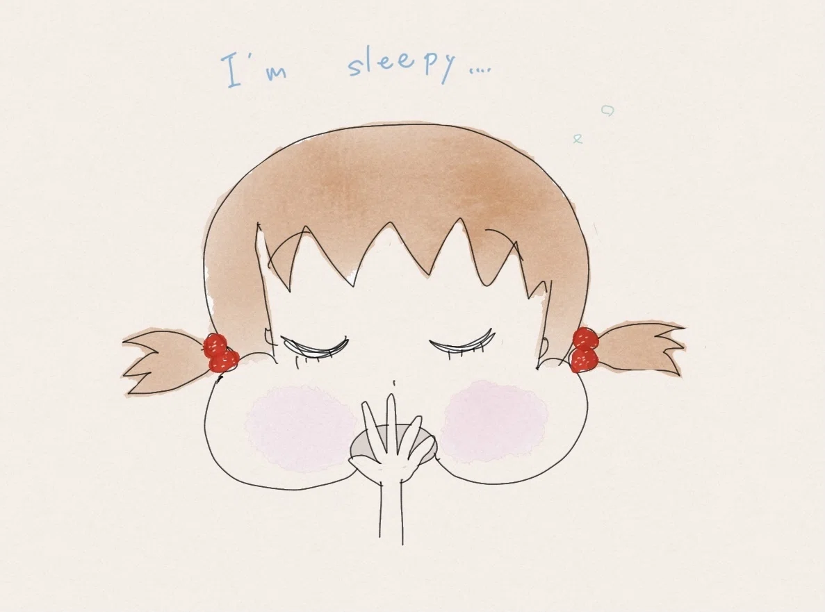 初イラスト あくびをする女の子 月乃つつじ Note