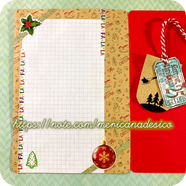 クリスマス カードの中身のデコ メリカナデシコ Note
