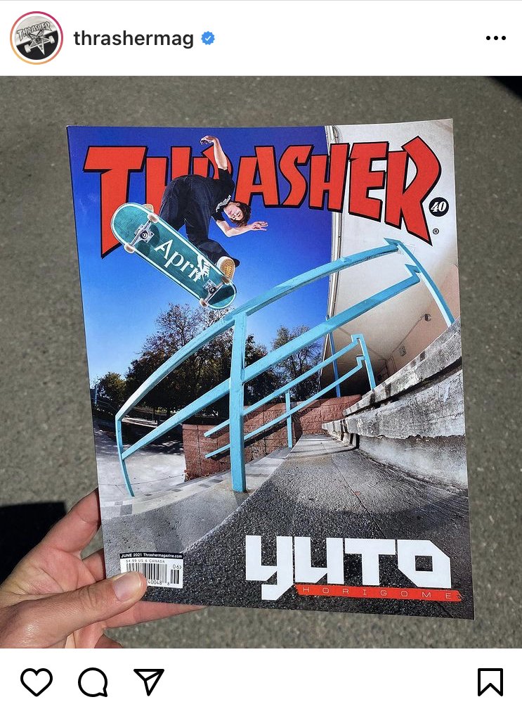 希少　Thrasher Magazine 40号 (2021年6月)堀米雄斗表紙 なんとスラッシャーの表紙に堀米雄斗さんが飾る｜ジアライズ