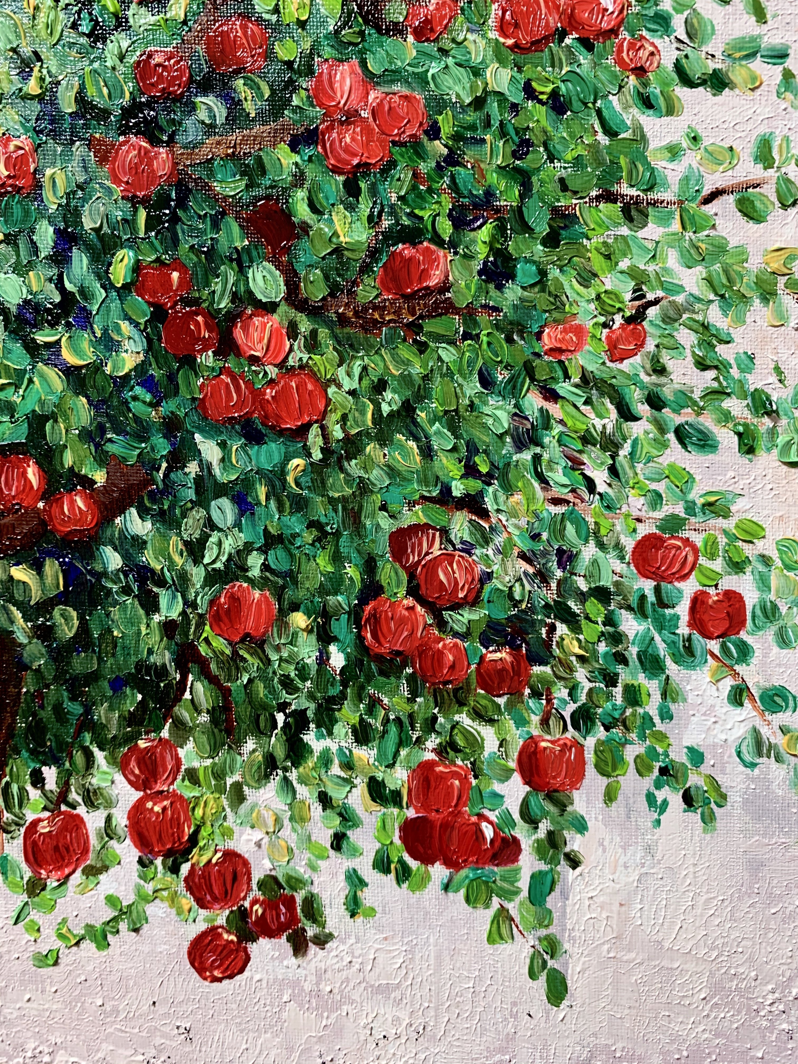 油彩画「リンゴの木」を描きました｜芸術 絵画｜雨星立夏 Rikka