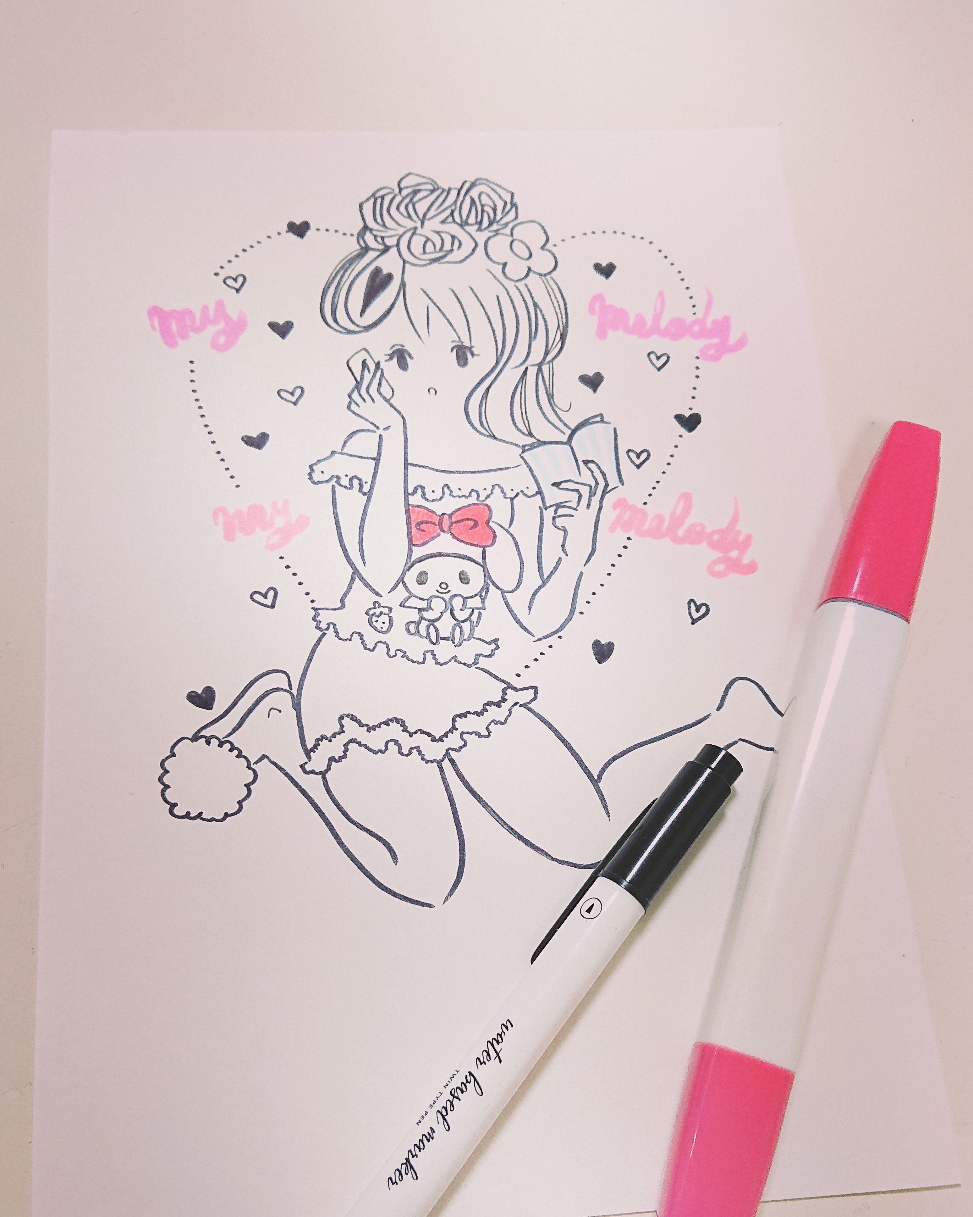 マイメロと女の子イラスト 谷川くりみ Note