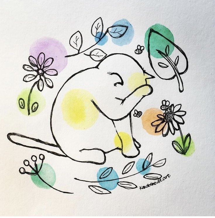 顔を洗う猫 Kanabemouse Art Note