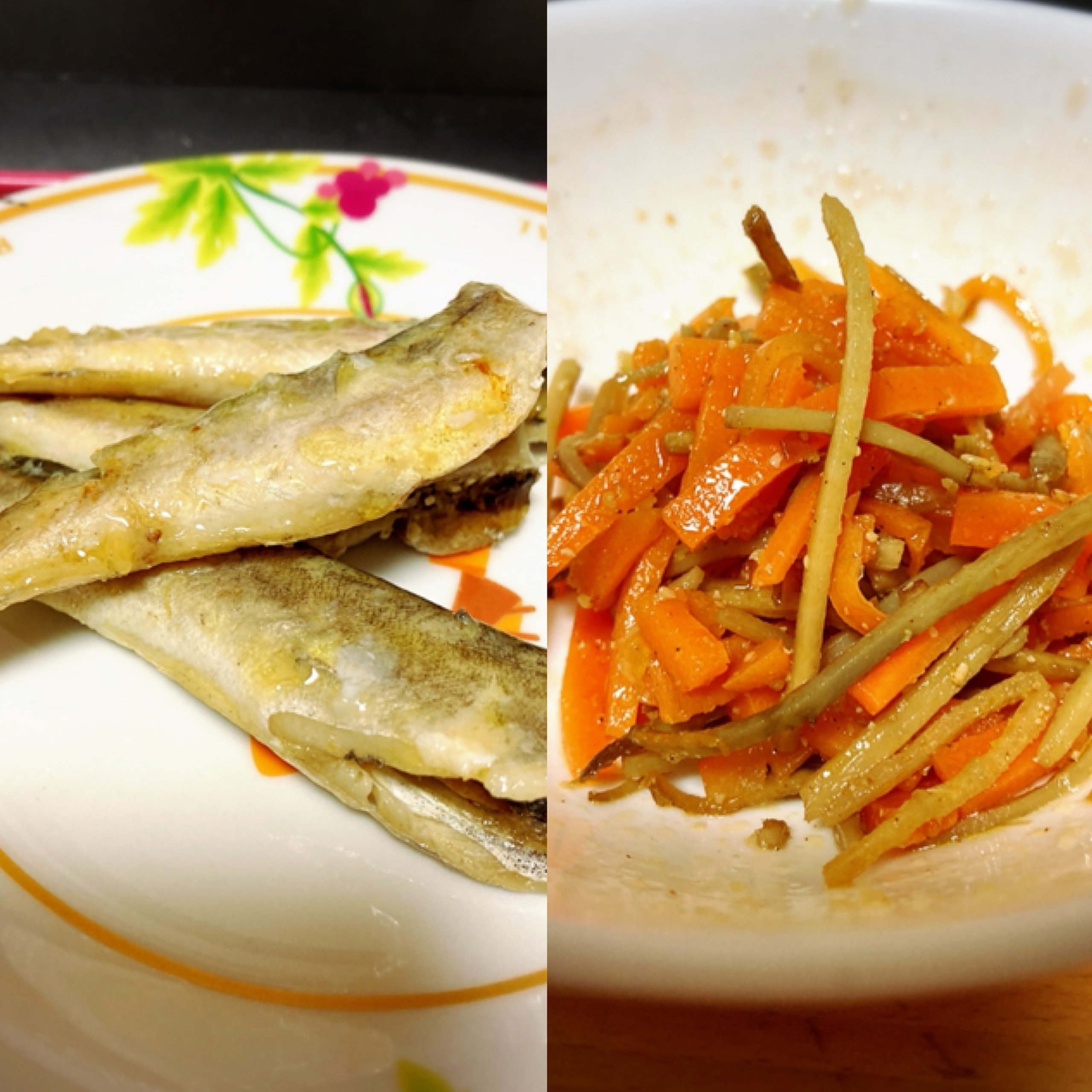 コマイの塩焼き にんじんごぼうのあっさりサラダ Mellogony Note コマイの塩焼き にんじんごぼうのあっさりサラダ Mellogony Note