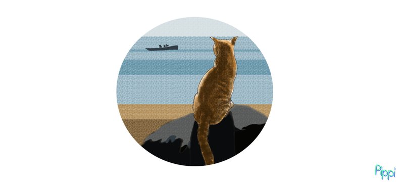 海を見ている猫