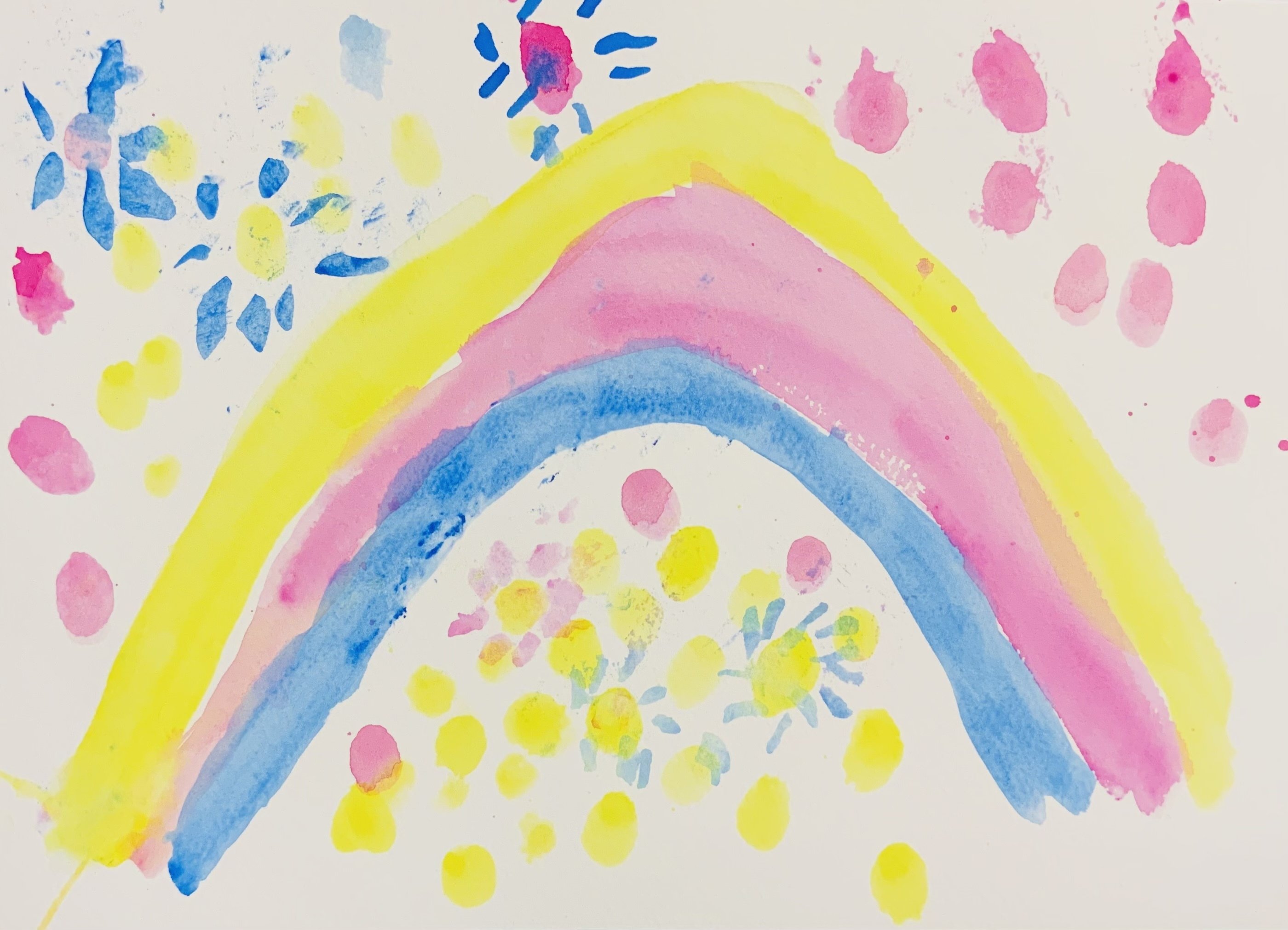 水彩画 虹と花火 Renita Note 水彩画 虹と花火 Renita Note